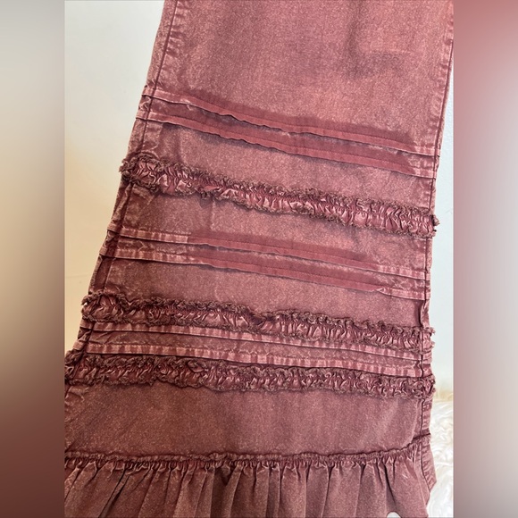 Free People FP One Arabella Ruffles Tiered Wide Leg Pull On Cute Pants XS - Picture 5 of 7